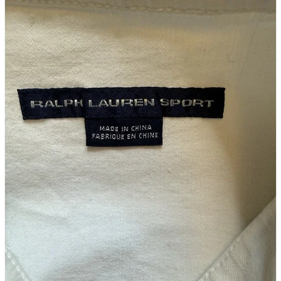 Ralph Lauren Sport Women Sz XS Button Up White Denim Jean Jacket Classic Cottage - Picture 2 of 9
